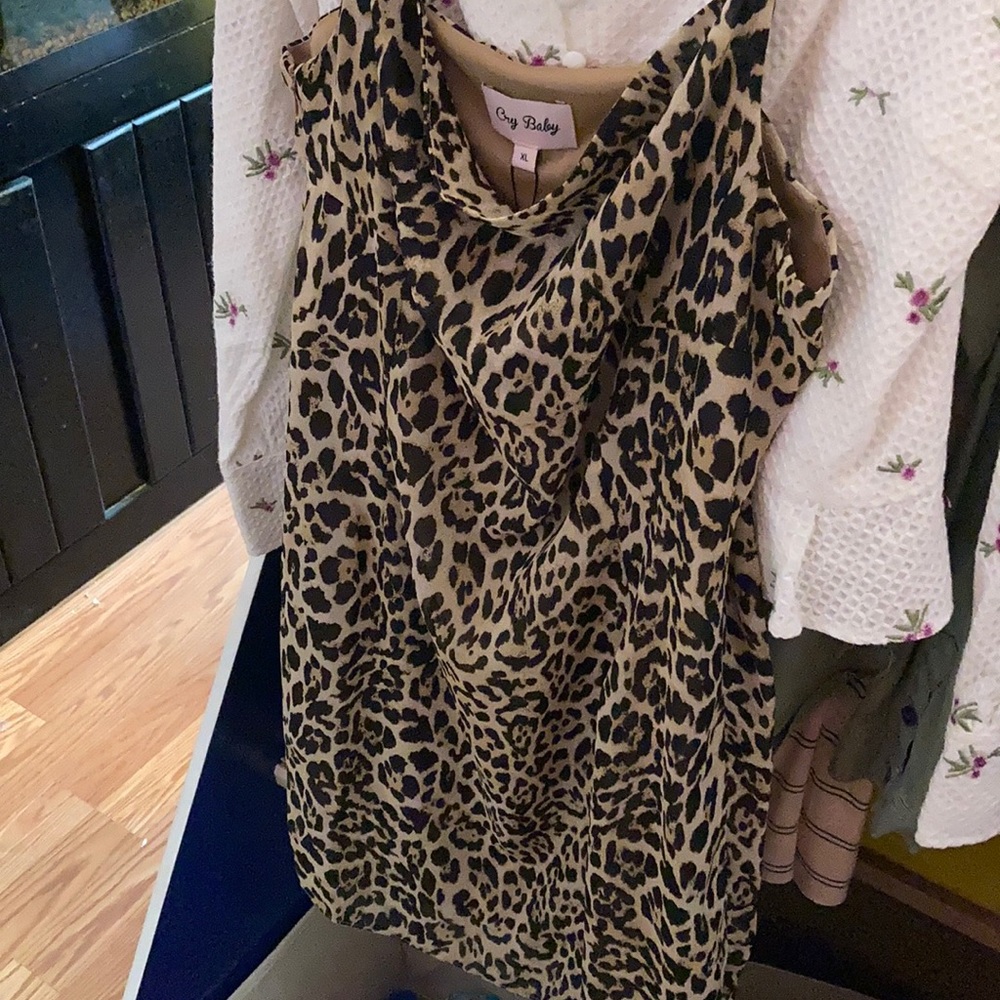 Crybaby cheetah blousy dress